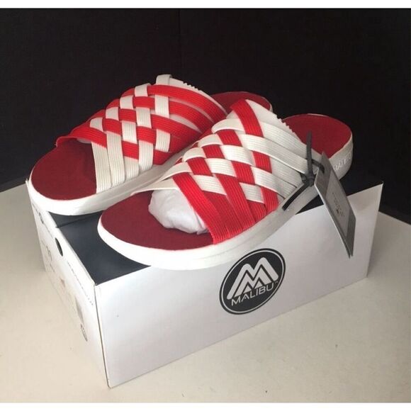 Malibu red/white Zuma Fast Times Sandals Size 11 - Picture 10 of 13